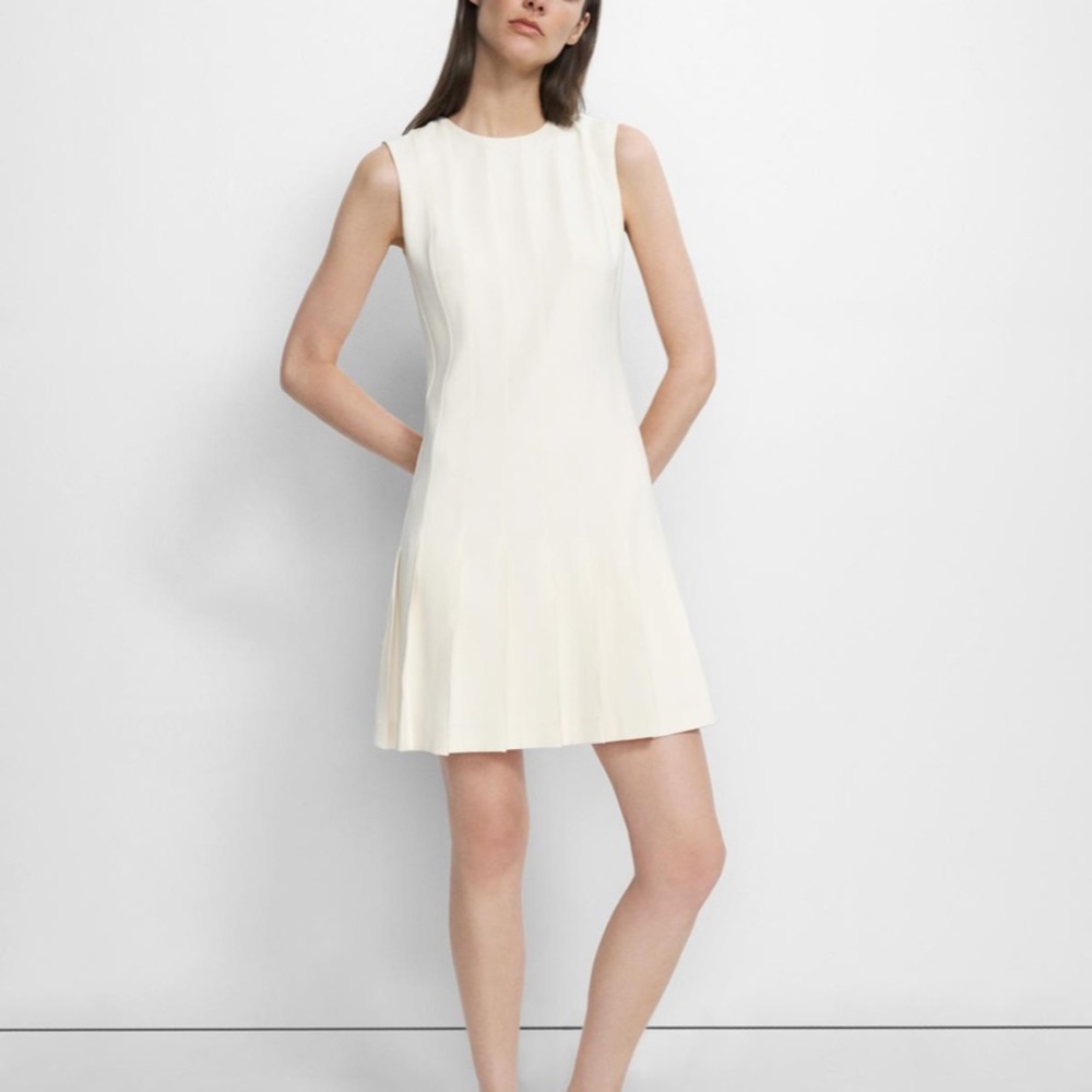 Theory white dress with bow in back